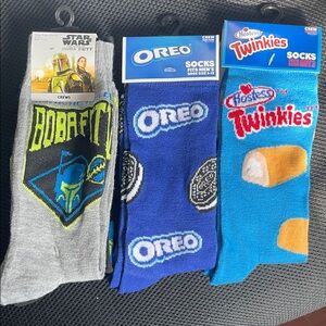 Star Wars Boba Fett Gray and Blue Crew Socks